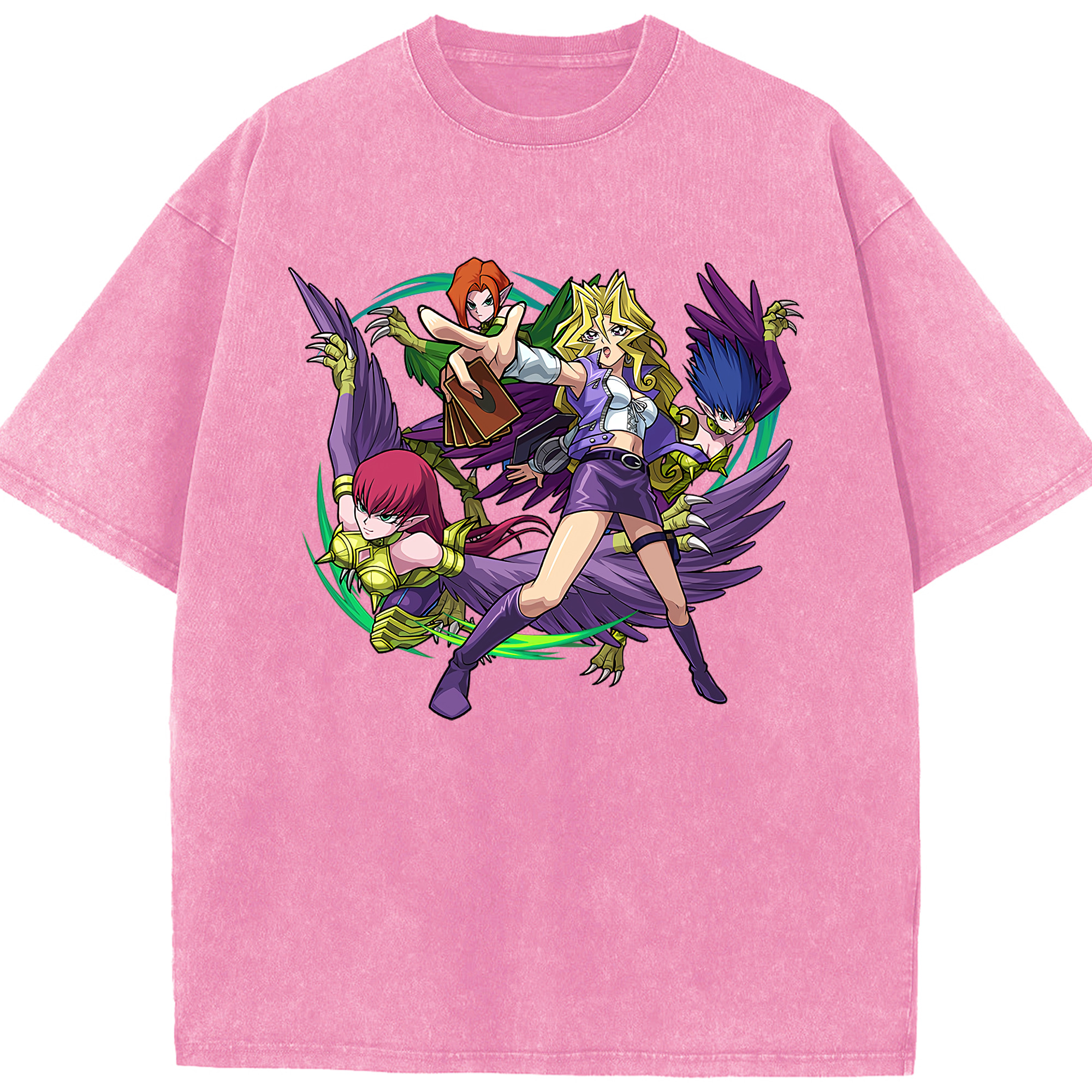 （画像用） 遊☆戯☆王 Yu-Gi-Oh! 綿100% ヴィンテージ風 半袖Tシャツ（フロントプリント）